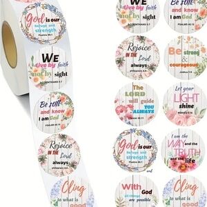 500 Inspirational Scripture Stickers Roll